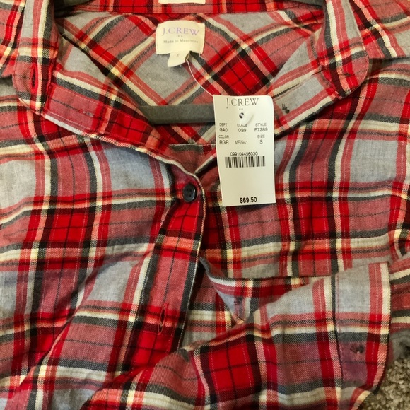 J Crew Factory - Red and Gray Flannel - Picture 4 of 6